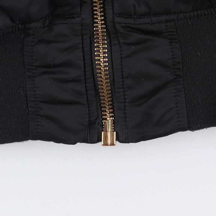 90'S civilian Alpha MA-1 style padded military flight jacket, men's size small, vintage Nylon black type Vintage Second Hand