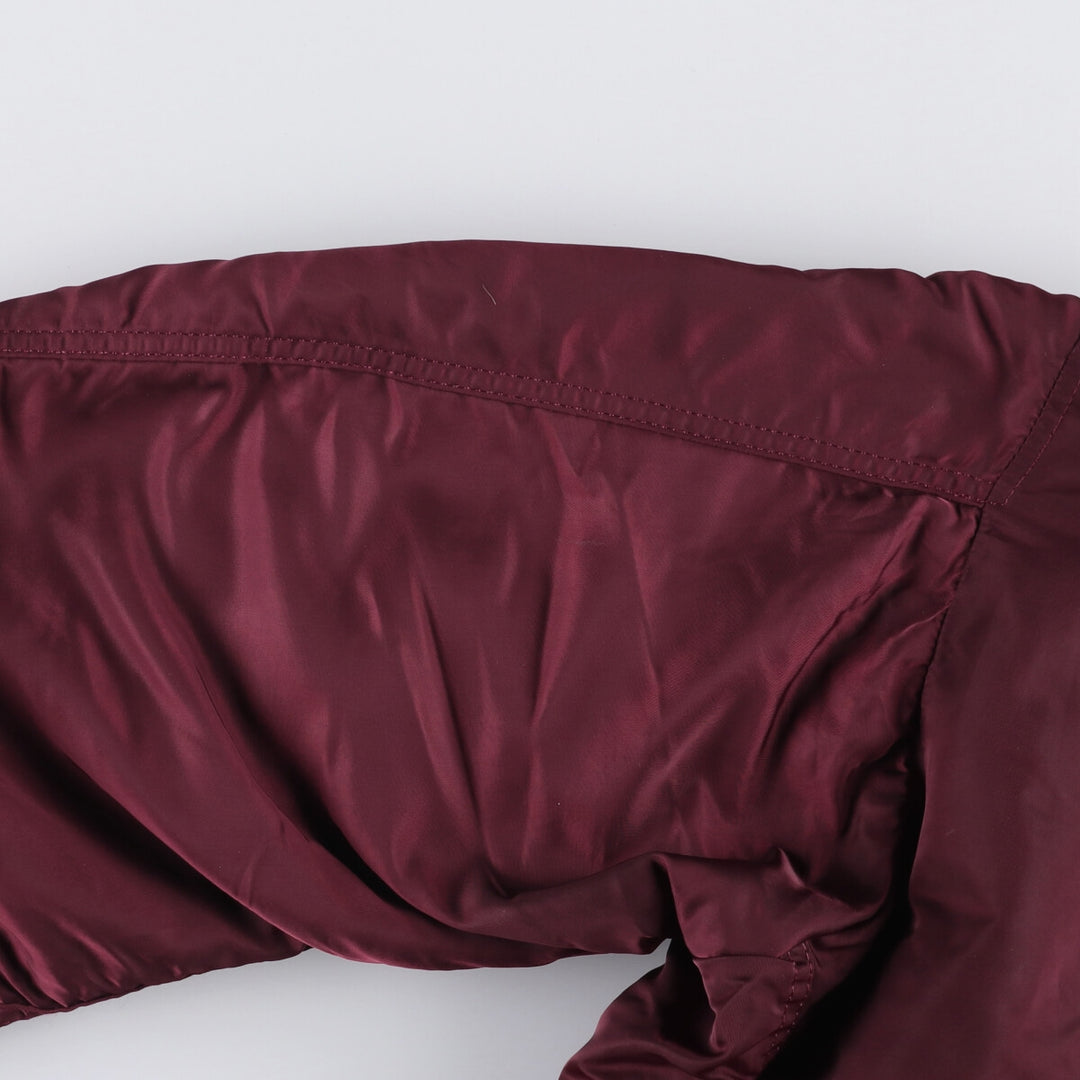80s-90'S Civilian Alpha MA-1 Style Padded Military Flight Jacket, Made in USA, Men's Size L Nylon wine-red Vintage Second Hand