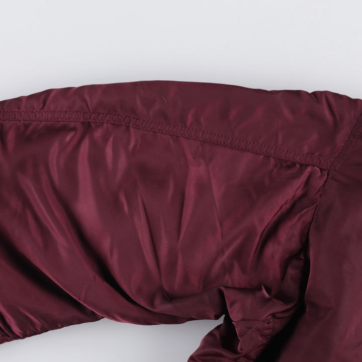 80s-90'S Civilian Alpha MA-1 Style Padded Military Flight Jacket, Made in USA, Men's Size L Nylon wine-red Vintage Second Hand