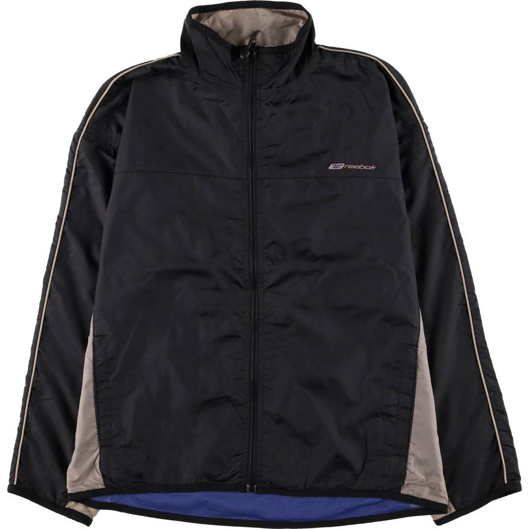 ~00'S Reebok nylon jacket, men's size M Nylon black type Vintage Second Hand
