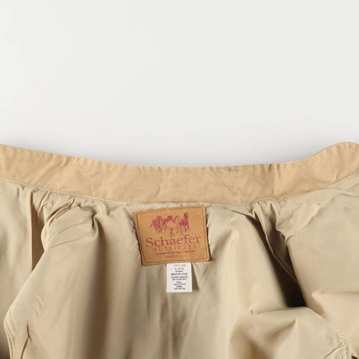 Schaefer Duck Vest, Made in USA, Men's XL cotton Beige type Vintage Second Hand