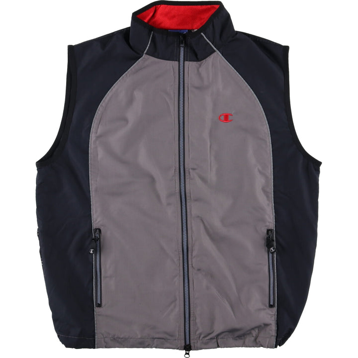 00s~ Champion Authentic Athletic Apparel Warm-up vest, men's size L unclear gray type Vintage Second Hand