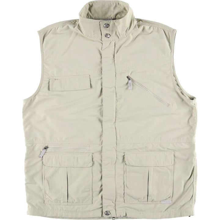 Columbia Titanium Stand Collar Fishing Vest, Men's XL Nylon Khaki type beige Vintage Second Hand