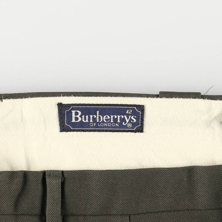 Burberry's BURBERRYS OF LONDON wool pants and slacks for men, size W33 polyester Khaki type Vintage Second Hand