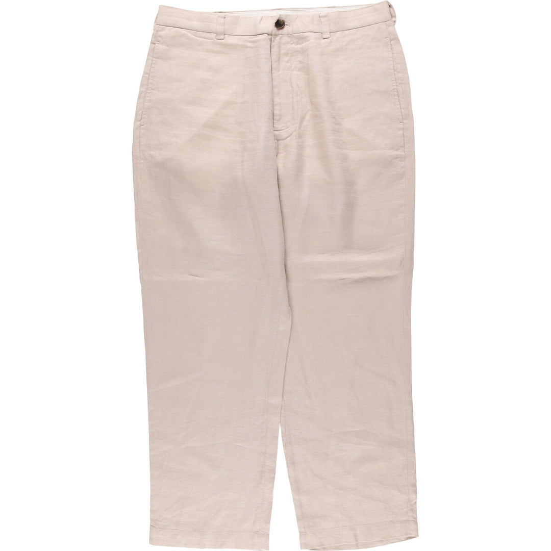 Brooks Brothers 346 Linen Pants, Men's Size 35 (equivalent to a W35) linen Beige type Vintage Second Hand
