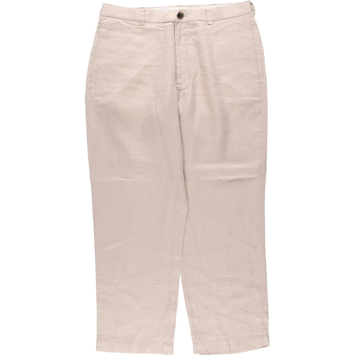 Brooks Brothers 346 Linen Pants, Men's Size 35 (equivalent to a W35) linen Beige type Vintage Second Hand