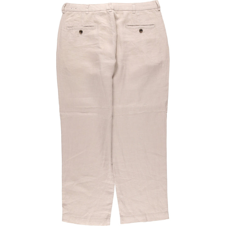 Brooks Brothers 346 Linen Pants, Men's Size 35 (equivalent to a W35) linen Beige type Vintage Second Hand