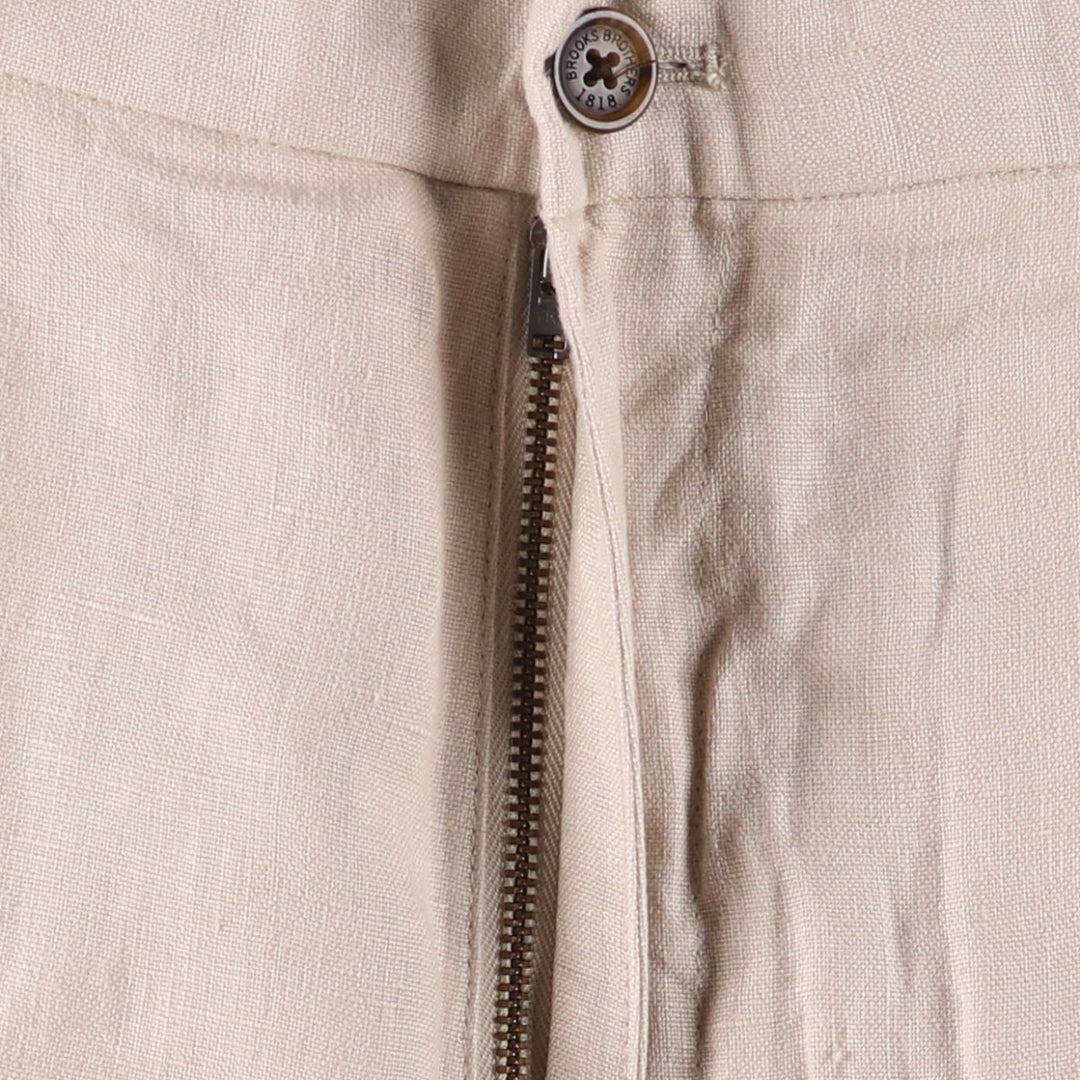 Brooks Brothers 346 Linen Pants, Men's Size 35 (equivalent to a W35) linen Beige type Vintage Second Hand