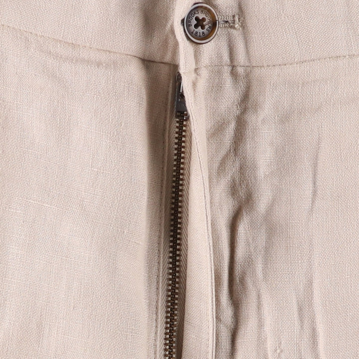 Brooks Brothers 346 Linen Pants, Men's Size 35 (equivalent to a W35) linen Beige type Vintage Second Hand