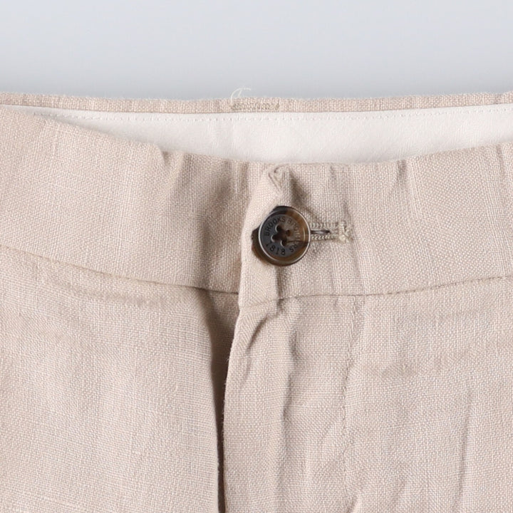 Brooks Brothers 346 Linen Pants, Men's Size 35 (equivalent to a W35) linen Beige type Vintage Second Hand