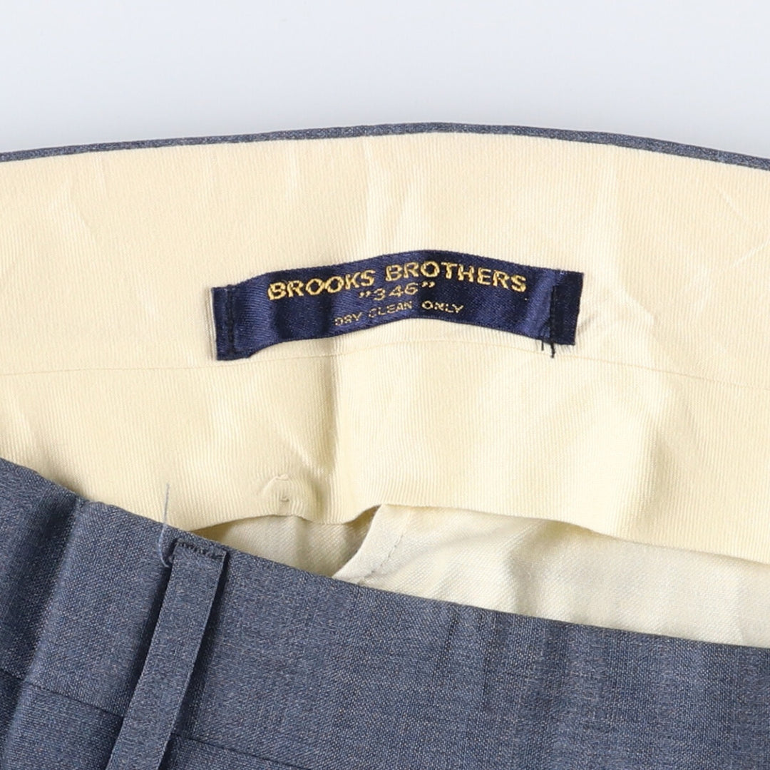 Vintage 80s-90'S Brooks Brothers 346 Polyester/Wool Pants, Men's Size 35 (approx.) polyester blue type Vintage Second Hand