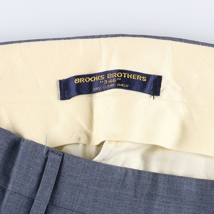 Vintage 80s-90'S Brooks Brothers 346 Polyester/Wool Pants, Men's Size 35 (approx.) polyester blue type Vintage Second Hand