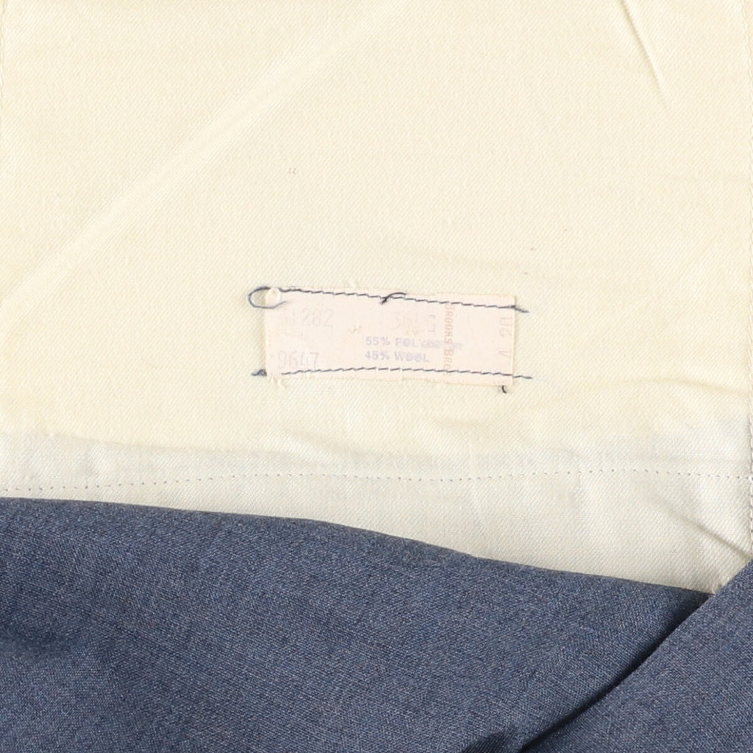 Vintage 80s-90'S Brooks Brothers 346 Polyester/Wool Pants, Men's Size 35 (approx.) polyester blue type Vintage Second Hand
