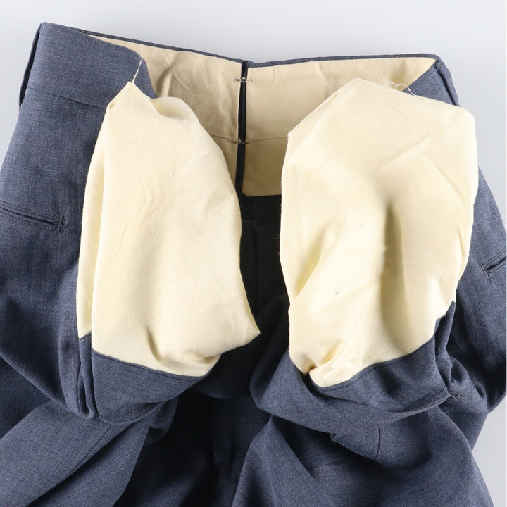 Vintage 80s-90'S Brooks Brothers 346 Polyester/Wool Pants, Men's Size 35 (approx.) polyester blue type Vintage Second Hand