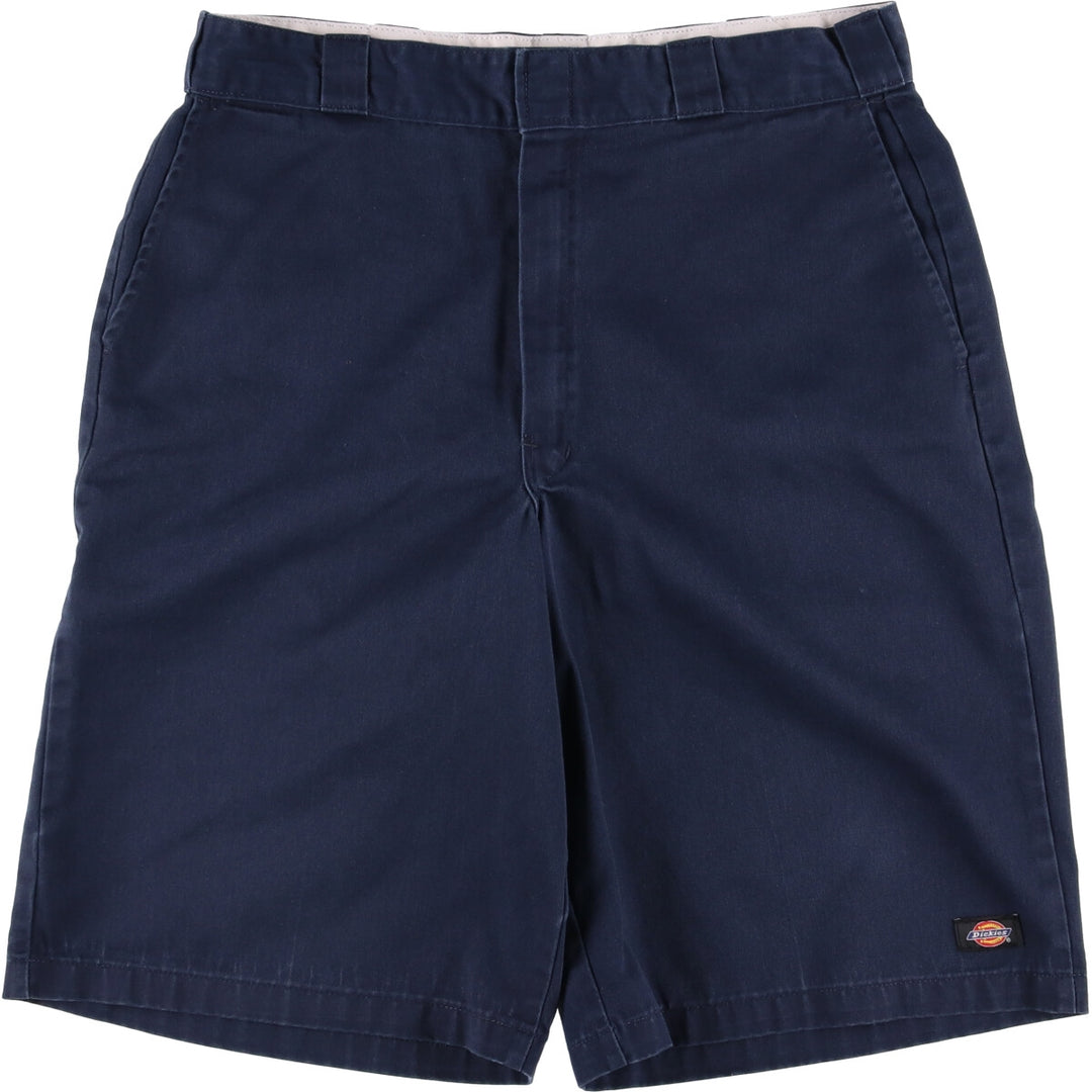 Dickies Work Shorts, Half Pants, Men's, W35 equivalent polyester navy blue type Vintage Second Hand