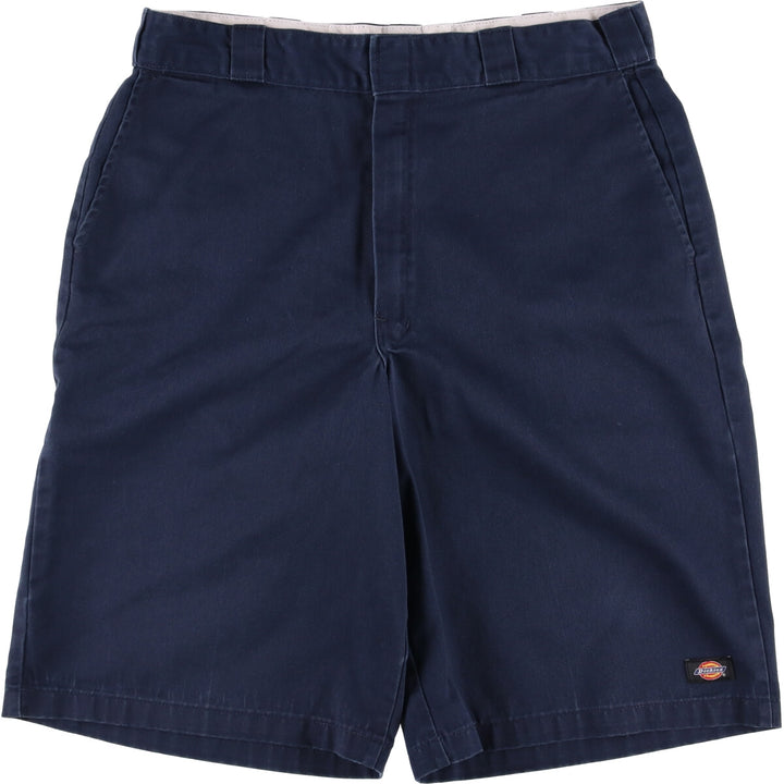 Dickies Work Shorts, Half Pants, Men's, W35 equivalent polyester navy blue type Vintage Second Hand