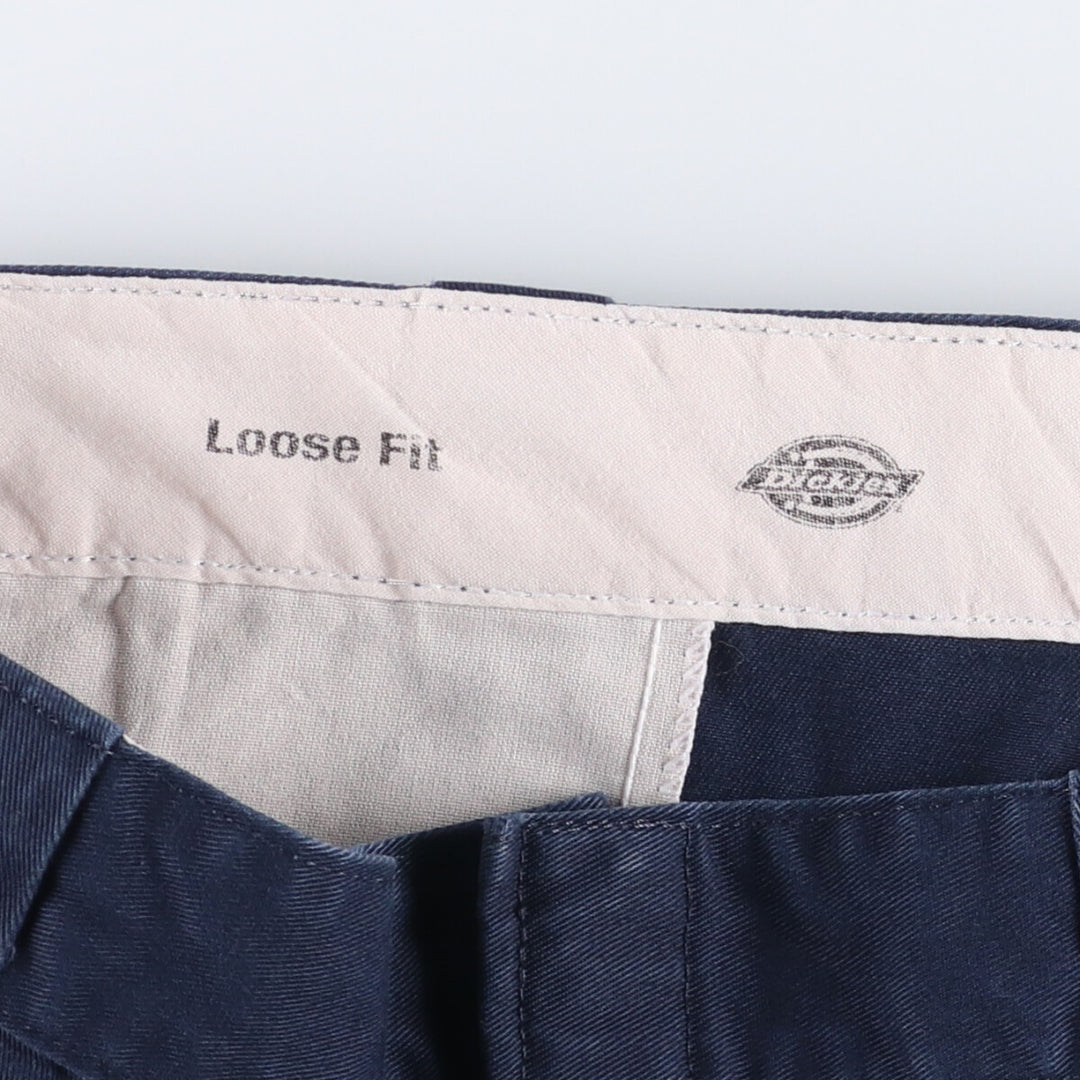 Dickies Work Shorts, Half Pants, Men's, W35 equivalent polyester navy blue type Vintage Second Hand