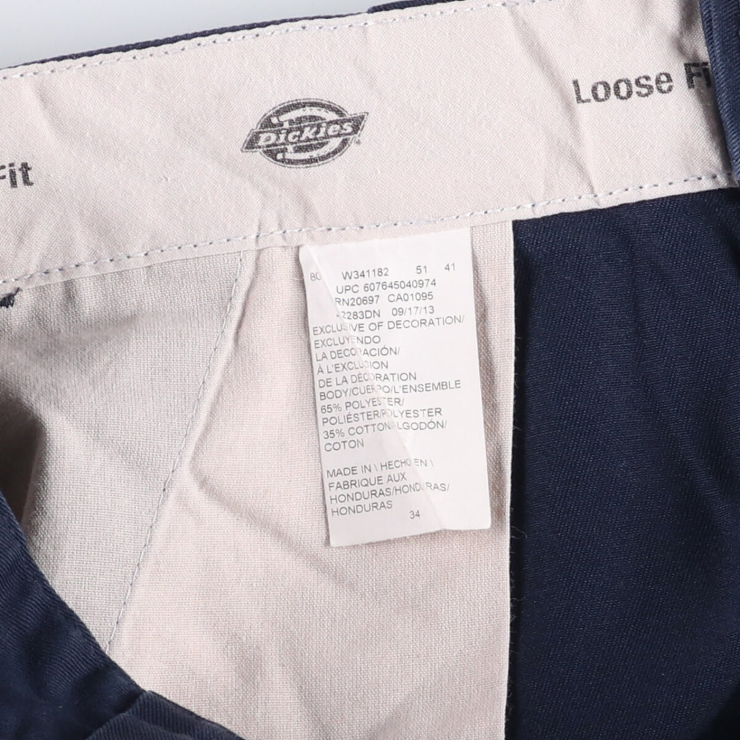 Dickies Work Shorts, Half Pants, Men's, W34 equivalent polyester navy blue type Vintage Second Hand