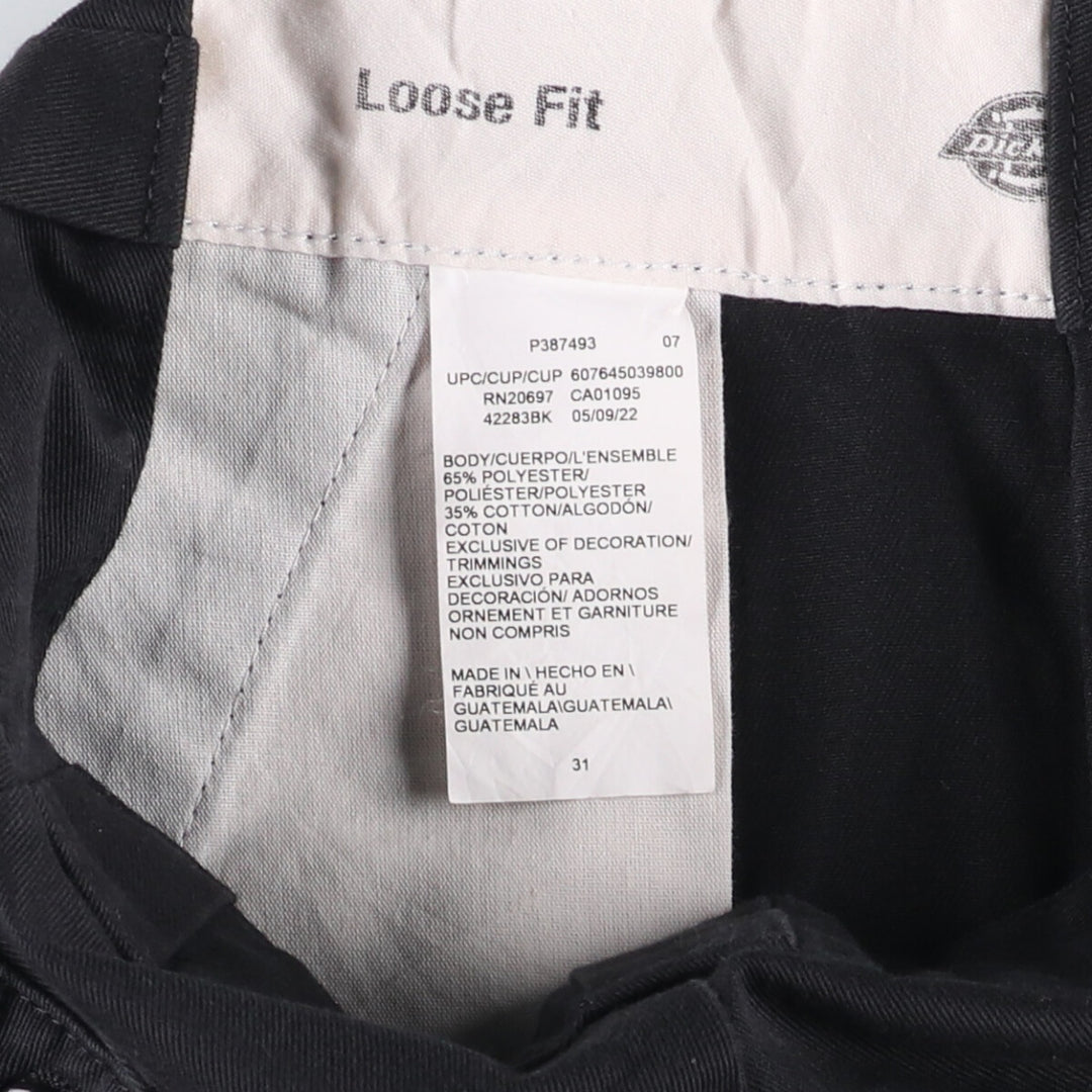Dickies Work Shorts, Half Pants, Men's, W31 equivalent polyester black type Vintage Second Hand