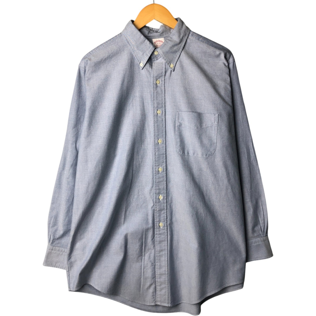 80s-90'S Brooks Brothers Est.1818 Long Sleeve Button Down Shirt Made in USA Men's XL Vintage Supima Cotton Blue type light blue Vintage Second Hand