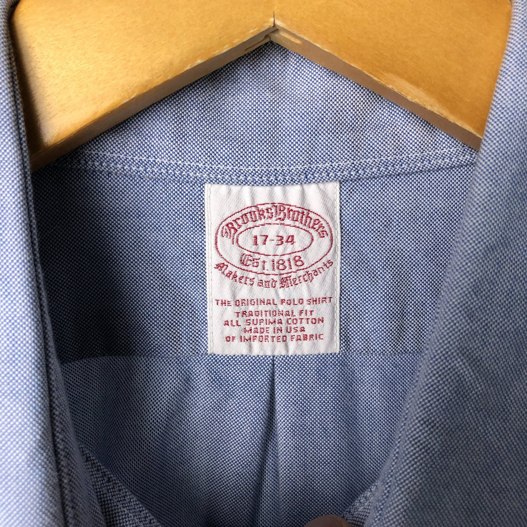 80s-90'S Brooks Brothers Est.1818 Long Sleeve Button Down Shirt Made in USA Men's XL Vintage cotton blue type Vintage Second Hand