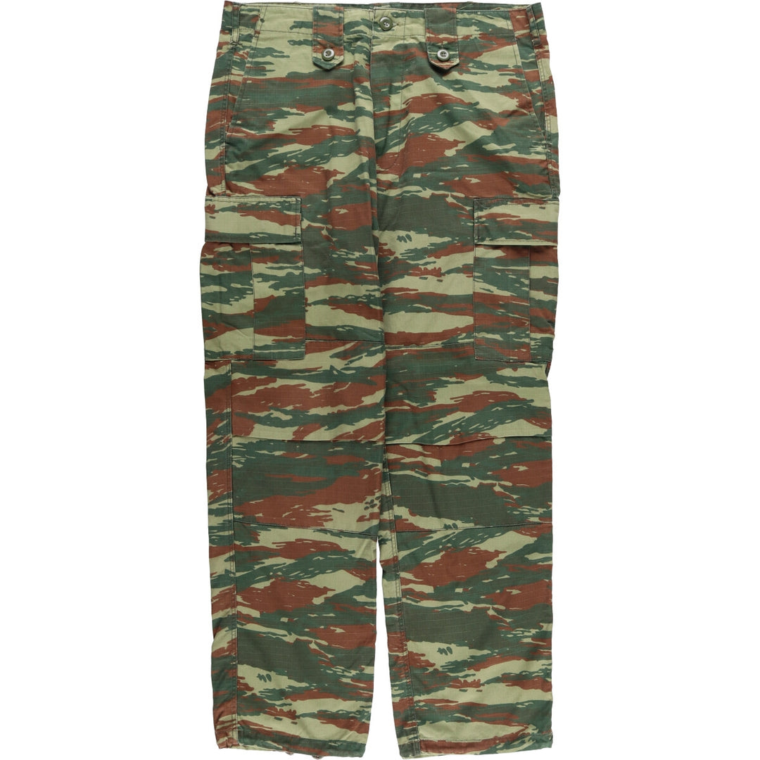 Camouflage Ripstop Military Cargo Pants, Medium-Regular, Men's Size 37 polyester Khaki type Vintage Second Hand