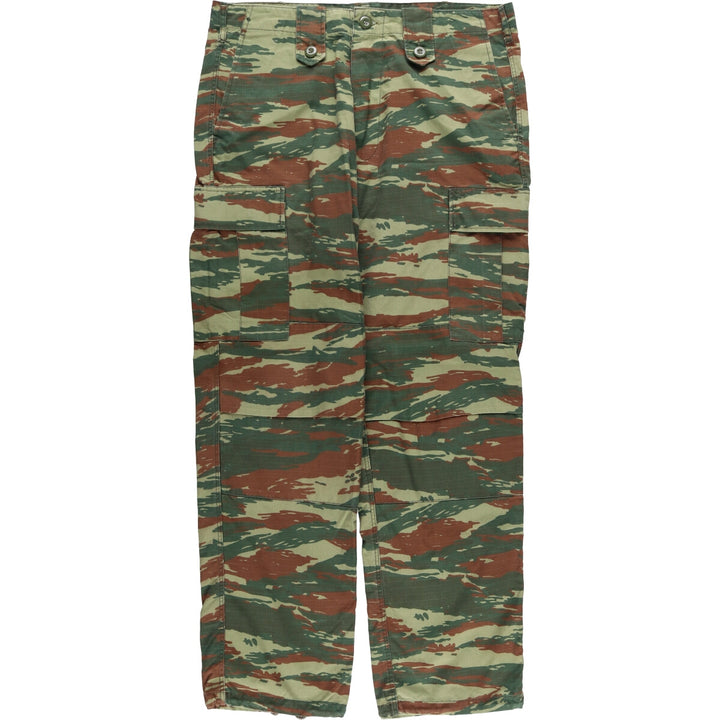 Camouflage Ripstop Military Cargo Pants, Medium-Regular, Men's Size 37 polyester Khaki type Vintage Second Hand