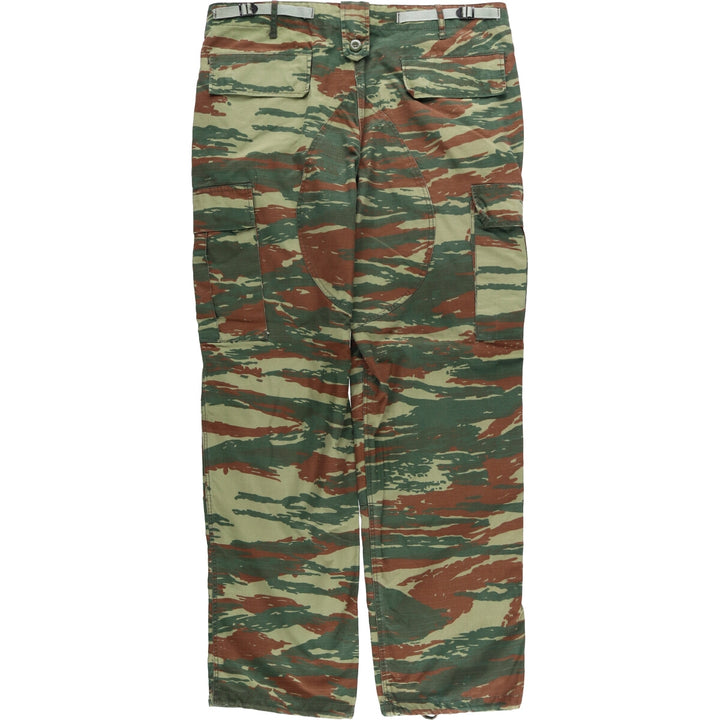 Camouflage Ripstop Military Cargo Pants, Medium-Regular, Men's Size 37 polyester Khaki type Vintage Second Hand