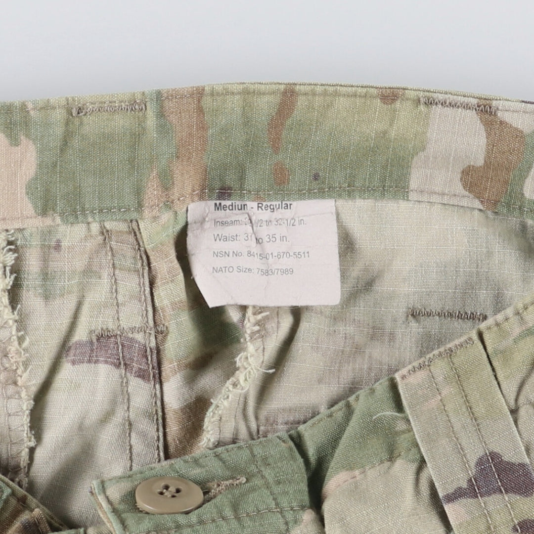 US Military Camouflage Pattern Multicam Camo Ripstop Military Cargo Pants, Combat Pants, Medium-Regular, Men's, Size W34 unclear Khaki type Vintage Second Hand