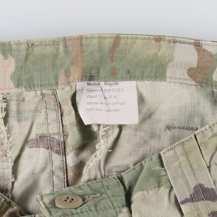US Military Camouflage Pattern Multicam Camo Ripstop Military Cargo Pants, Combat Pants, Medium-Regular, Men's, Size W34 unclear Khaki type Vintage Second Hand