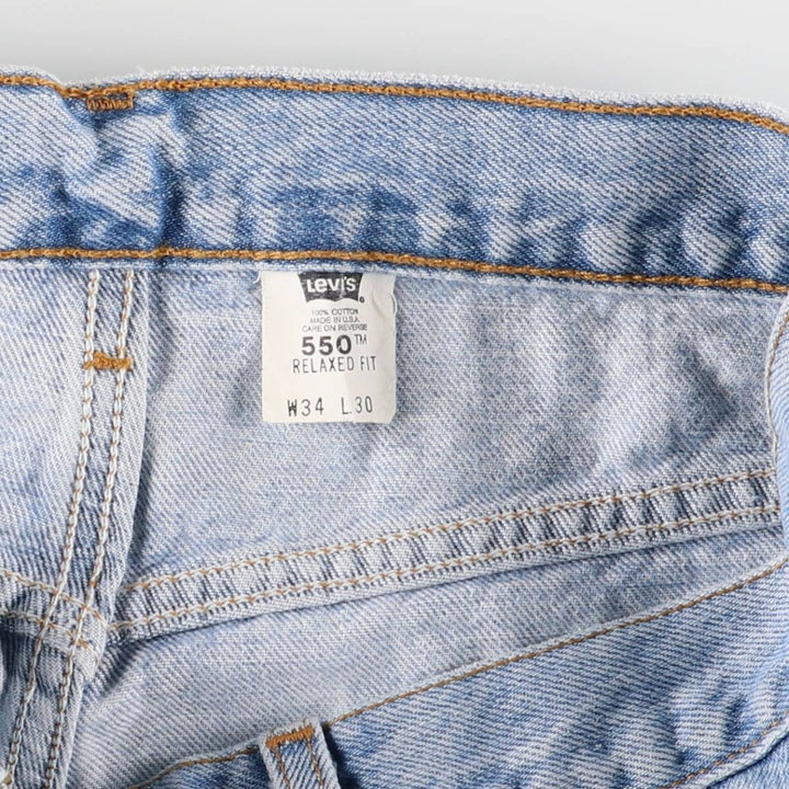90'S Levi's 550-4834 Tapered Denim Pants Made in USA Men's W33 Vintage cotton Blue type light blue Vintage Second Hand