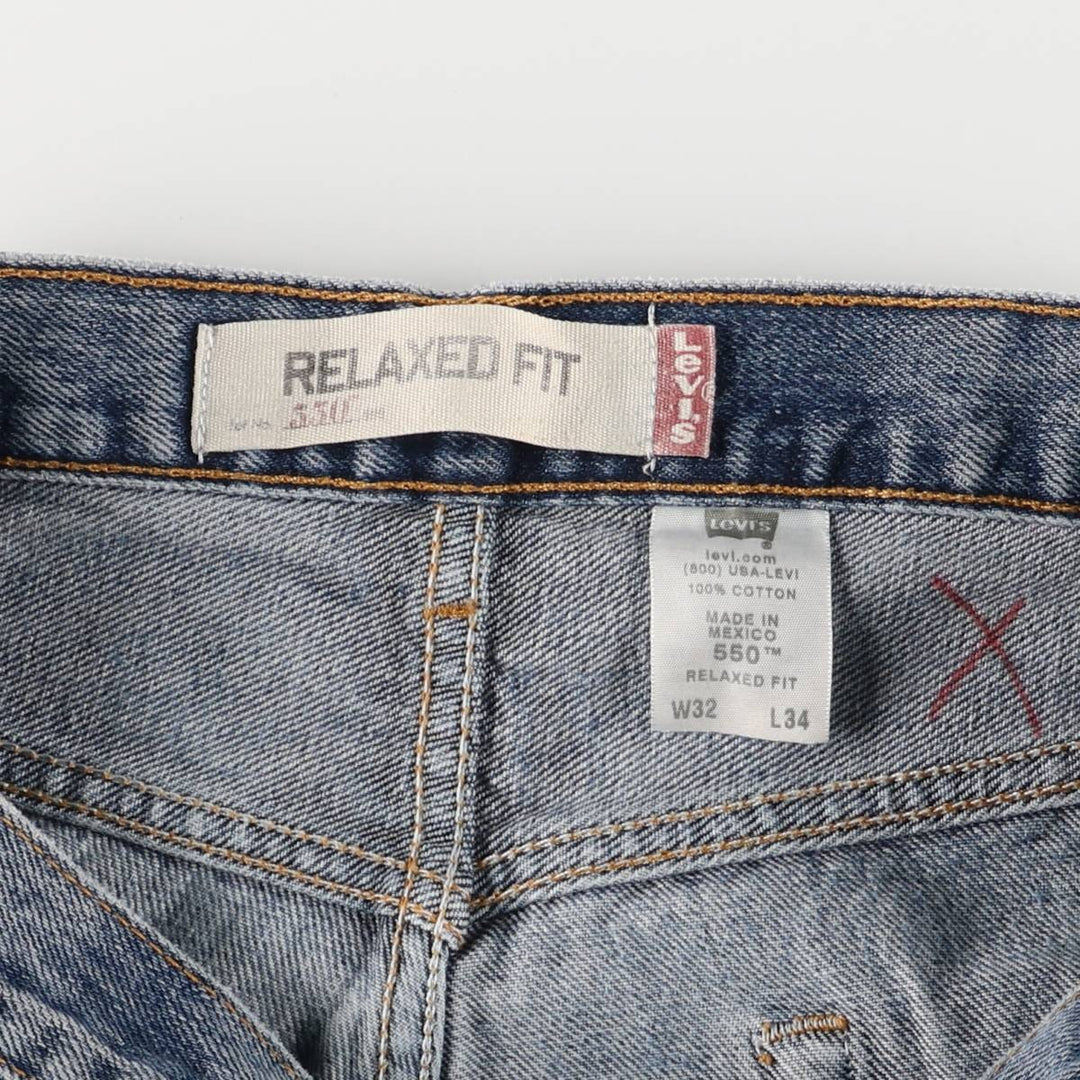 00'S Levi's 550 Relaxed Fit Tapered Denim Pants Men's W32 cotton blue type Vintage Second Hand