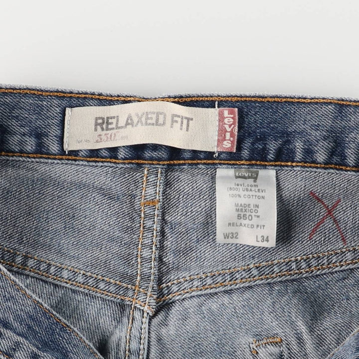 00'S Levi's 550 Relaxed Fit Tapered Denim Pants Men's W32 cotton blue type Vintage Second Hand