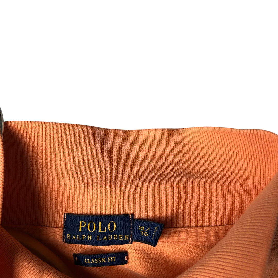 Ralph Lauren POLO RALPH LAUREN CLASSIC FIT short sleeve polo shirt for women, size XL cotton orange type Vintage Second Hand