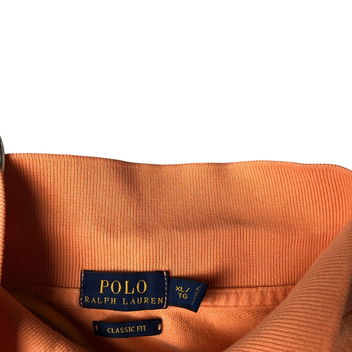 Ralph Lauren POLO RALPH LAUREN CLASSIC FIT short sleeve polo shirt for women, size XL cotton orange type Vintage Second Hand