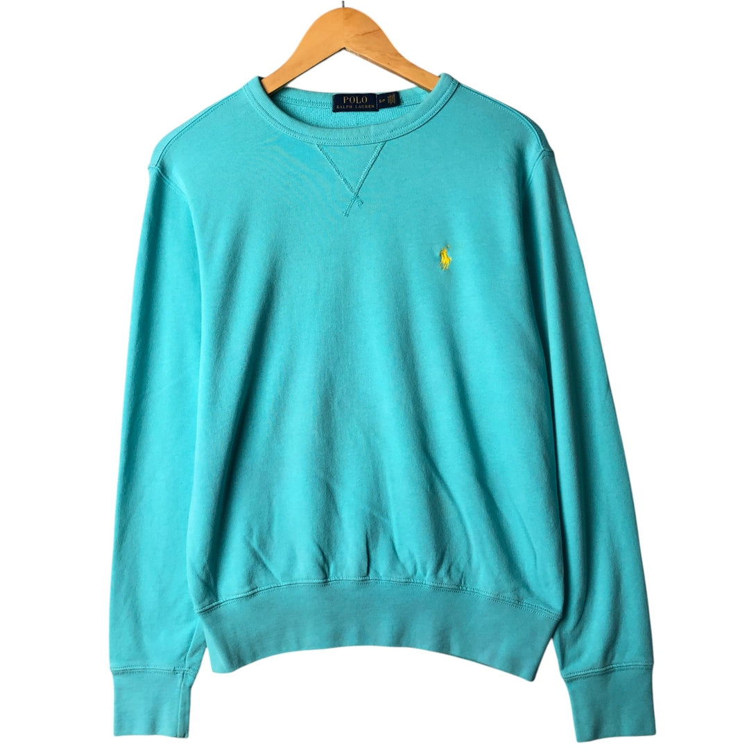 Ralph Lauren POLO RALPH LAUREN One-point logo sweatshirt, sweatshirt, men's size S cotton Blue type light blue Vintage Second Hand