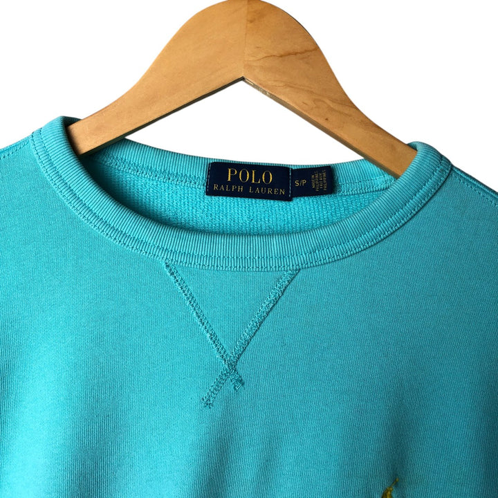 Ralph Lauren POLO RALPH LAUREN One-point logo sweatshirt, sweatshirt, men's size S cotton Blue type light blue Vintage Second Hand
