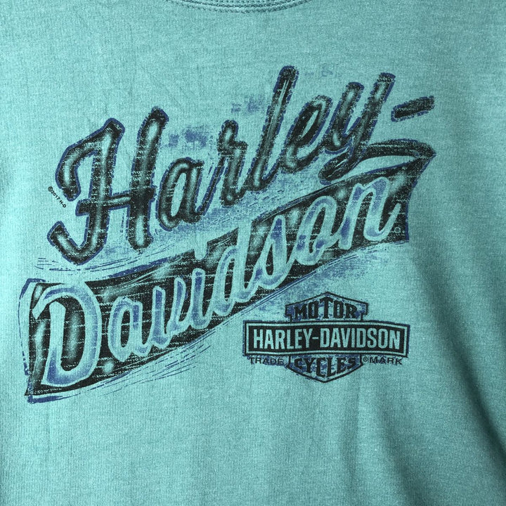 Harley-Davidson Long Sleeve T-Shirt for Women (Size XS) cotton turquoise blue Vintage Second Hand