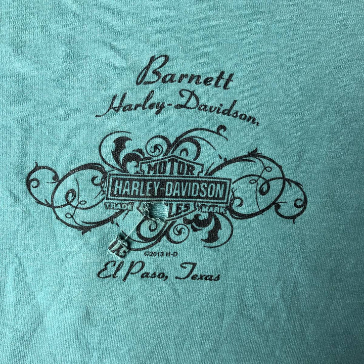 Harley-Davidson Long Sleeve T-Shirt for Women (Size XS) cotton turquoise blue Vintage Second Hand