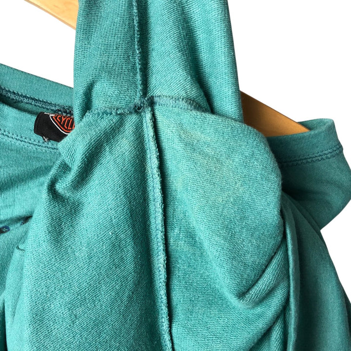 Harley-Davidson Long Sleeve T-Shirt for Women (Size XS) cotton turquoise blue Vintage Second Hand