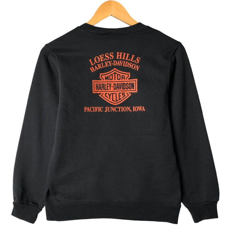 Harley-Davidson Advertising Sweatshirt, Women's M size cotton black type Vintage Second Hand