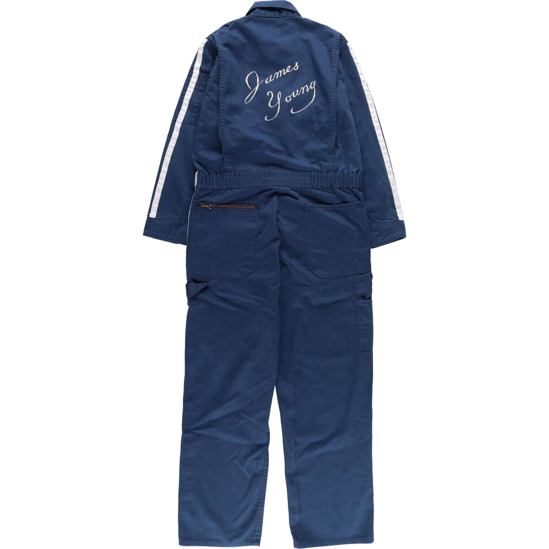 Vintage Dickies long-sleeved jumpsuit from the 1980'S to 1990s, size M, men's. polyester navy blue type Vintage Second Hand