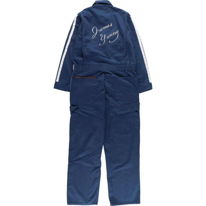 Vintage Dickies long-sleeved jumpsuit from the 1980'S to 1990s, size M, men's. polyester navy blue type Vintage Second Hand