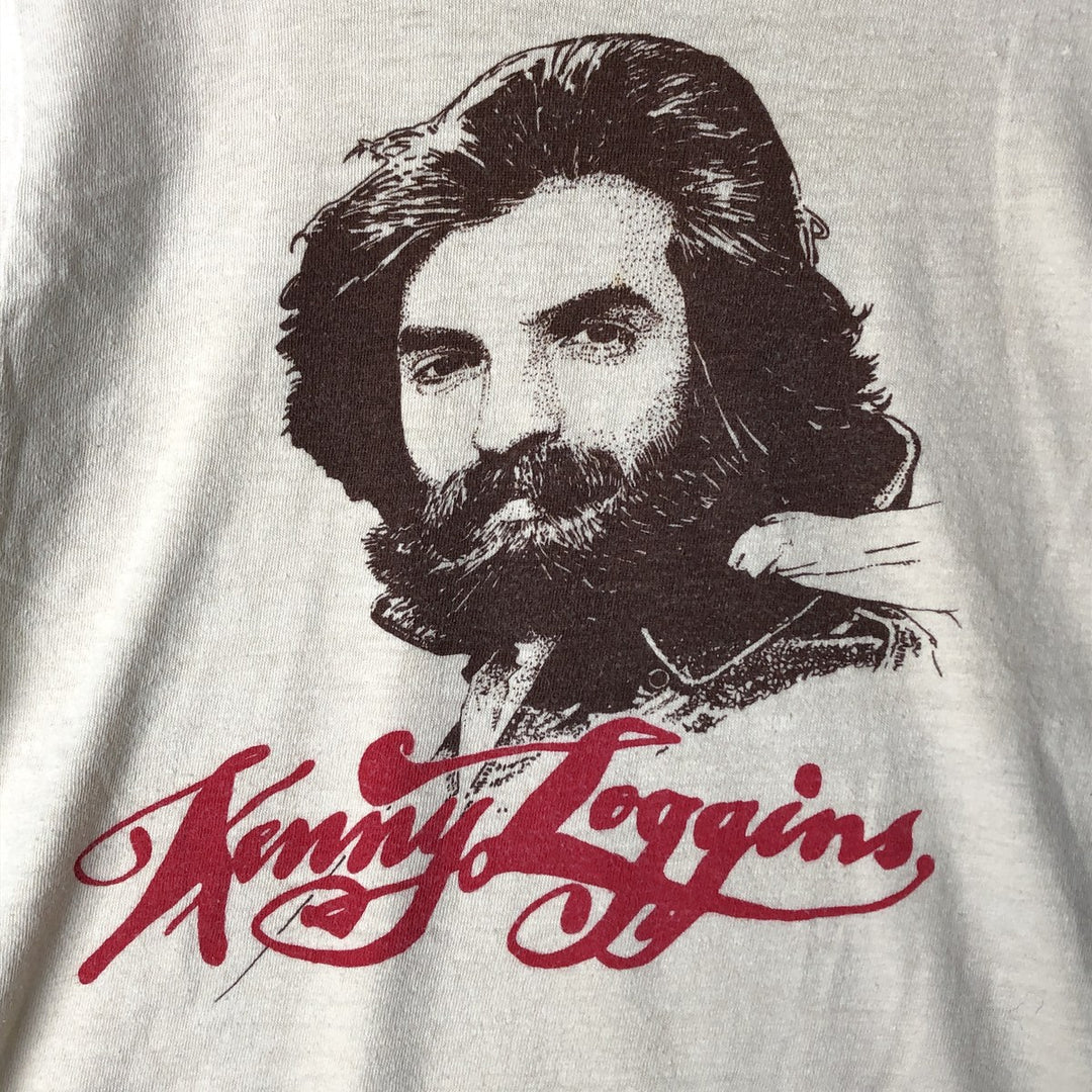 Vintage 70'S Hanes Kenny Loggins band t-shirt with triangle tag, made in the USA, size small, women's. cotton yellow type Vintage Second Hand