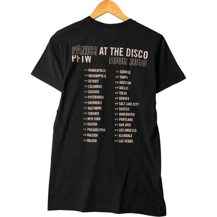 PANIC AT THE DISCO Band T-Shirt, Women's Size Small cotton black type Vintage Second Hand