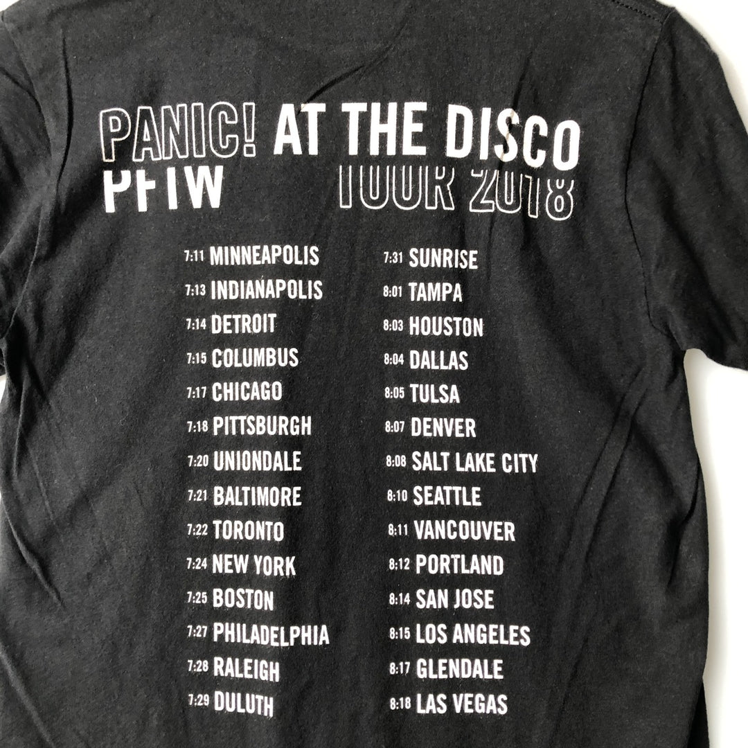PANIC AT THE DISCO Band T-Shirt, Women's Size Small cotton black type Vintage Second Hand