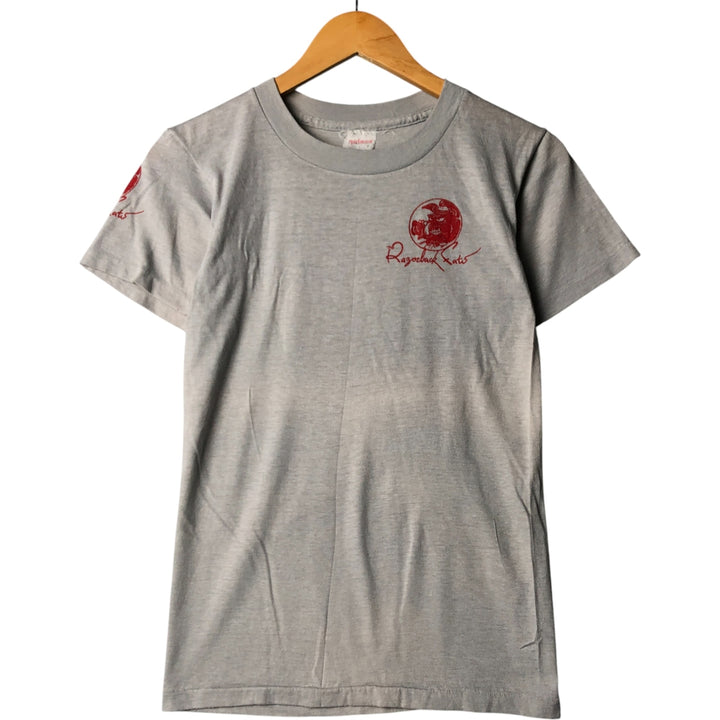 Vintage 80'S SPORTSWEAR printed T-shirt made in the USA, size S for women polyester gray type Vintage Second Hand