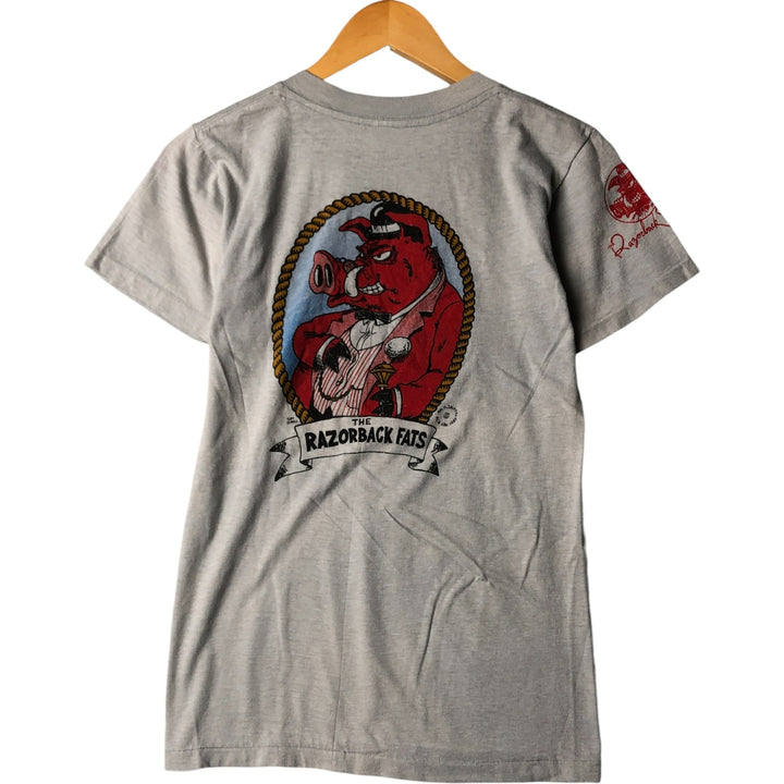 Vintage 80'S SPORTSWEAR printed T-shirt made in the USA, size S for women polyester gray type Vintage Second Hand