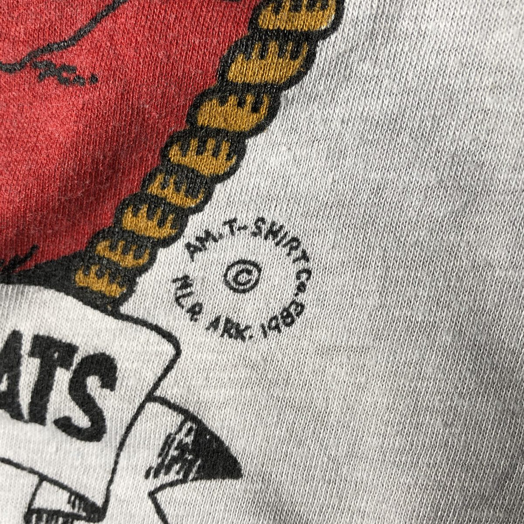 Vintage 80'S SPORTSWEAR printed T-shirt made in the USA, size S for women polyester gray type Vintage Second Hand