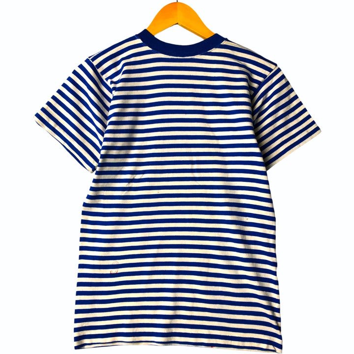 Vintage striped T-shirt, size S, women's unclear blue type Vintage Second Hand